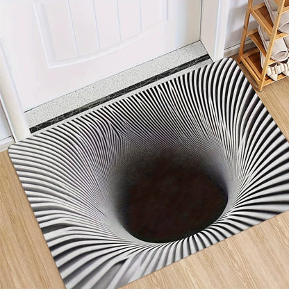 VIKAMA Black Hole Illusion Rug Non-Slip Hallway Bathroom Door Mat Home Decor