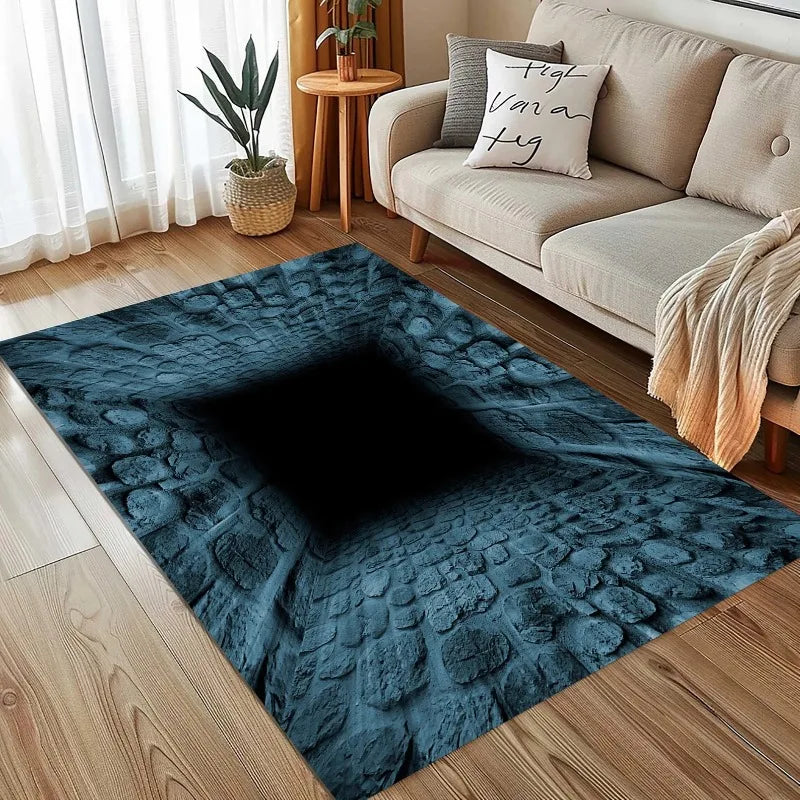 3D cave illusion novelty floor rug