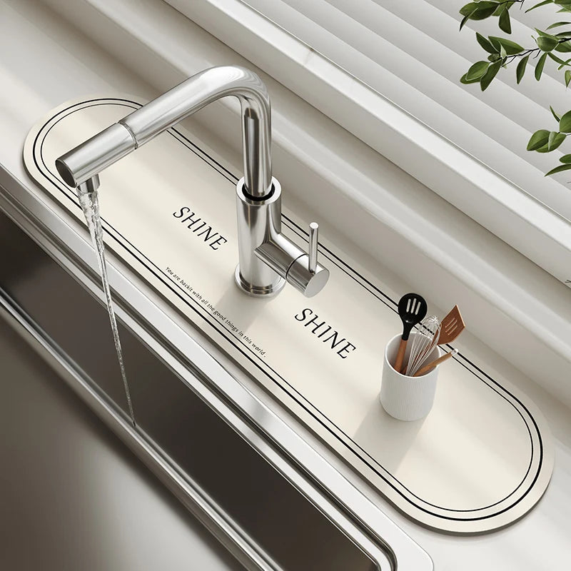 Diatom absorbent non-slip sink faucet mat