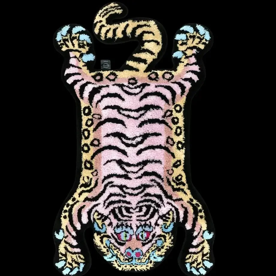 VIKAMA Tiger Pattern Soft Cashmere-Feel Area Rug