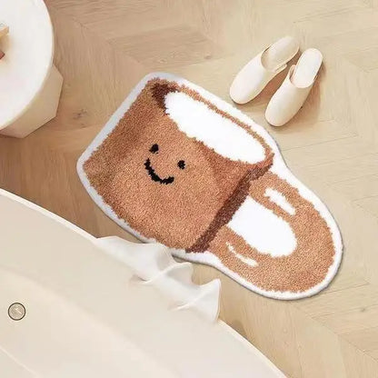 VIKAMA Cute Cat Girl Faux Cashmere Carpet Soft Non-Slip Absorbent Bedroom Bathroom Kitchen Floor Mat