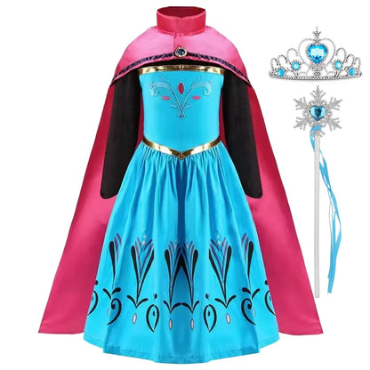 Disney Frozen Elsa Anna Princess Costume Dress For Girls