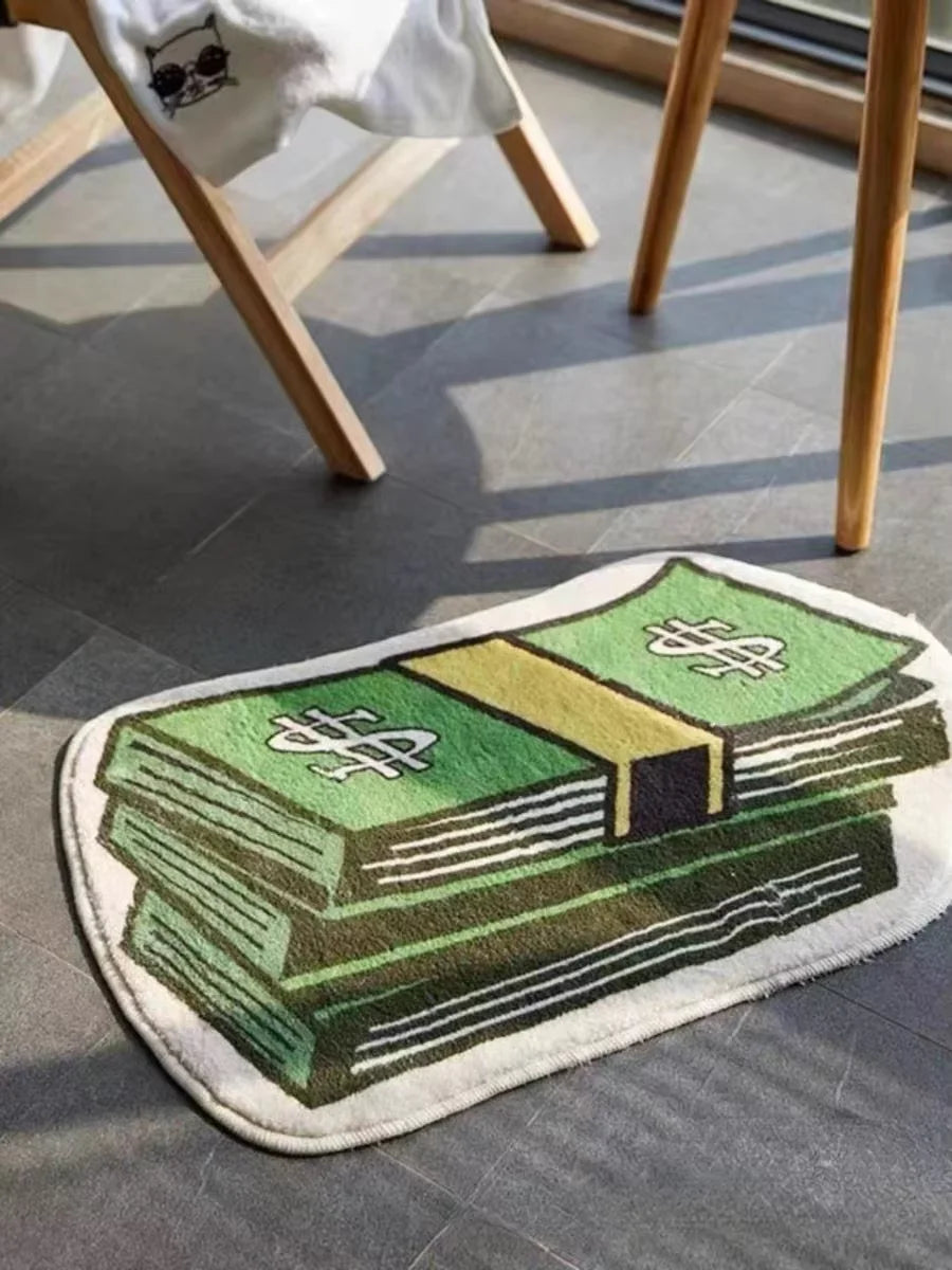 VIKAMA Dollar Lettuce Rug Bedroom Entry Living Room Decorative Carpet Home Decor
