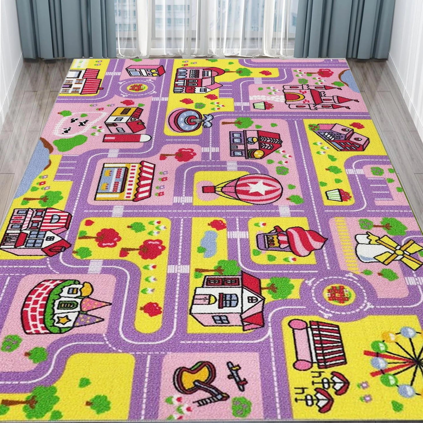 Kids city road play carpet climbing mat