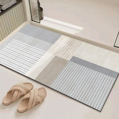 Minimalist Bathroom Floor Mat Diatomaceous Earth Absorbent Non-Slip Quick-Dry Shower Door Rug Home Decor
