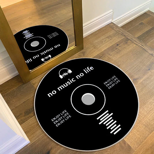 Vinyl Record Round Music Rug