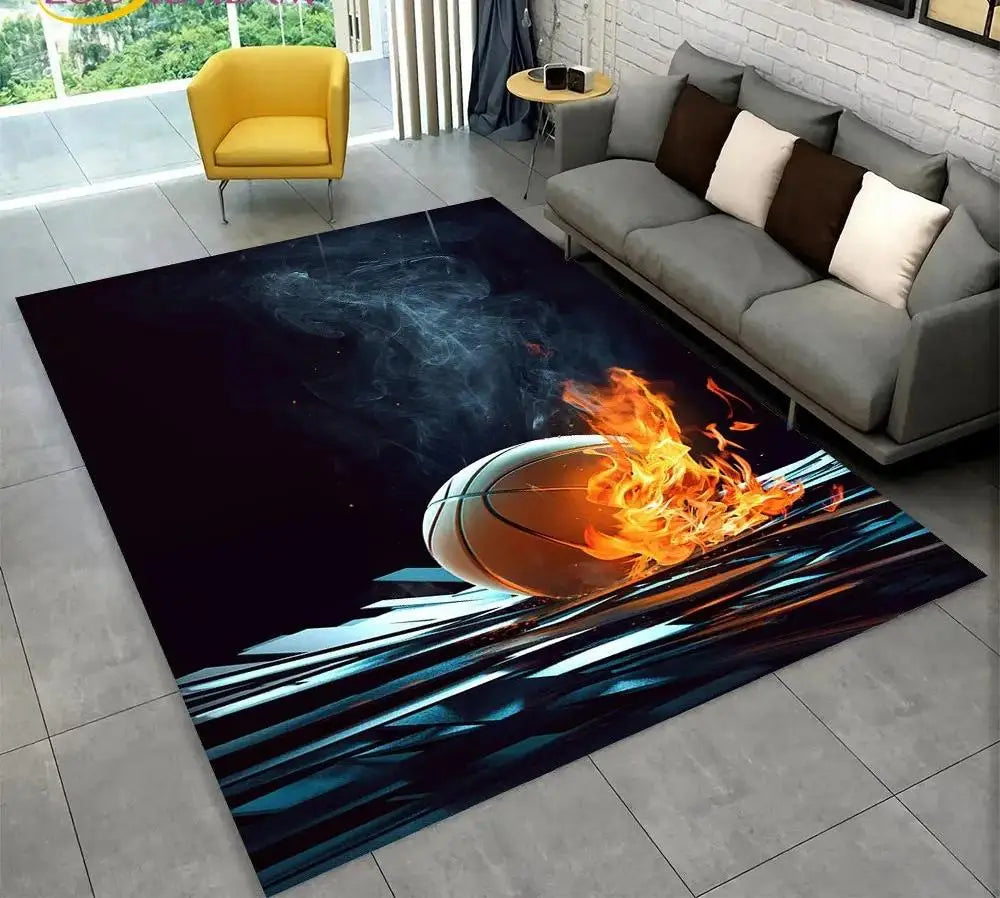 Basketball Cartoon Indoor Non-Slip Area Rug