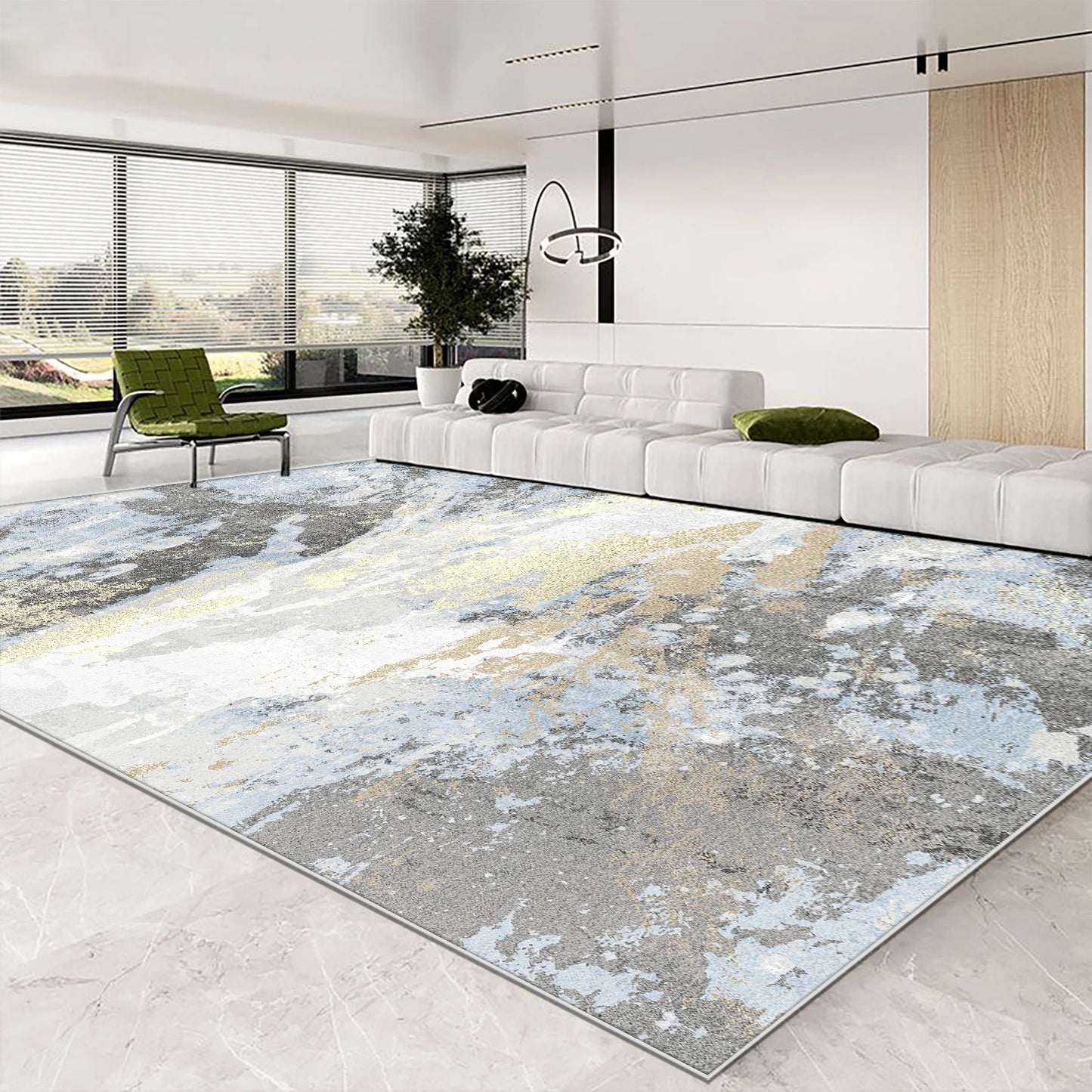 Abstract Style Easy-Clean Non-Slip Area Rug