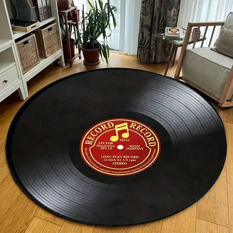 VIKAMA Retro Vinyl Record Non-Slip Rug