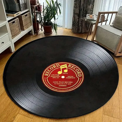 VIKAMA Retro Vinyl Record Non-Slip Rug