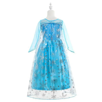 Disney Frozen Elsa Snow Queen Cape Costume Dress For Girls