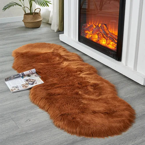 Soft faux fur shaggy area rug