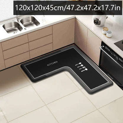 Printed L-Shaped Absorbent Non-Slip Kitchen Mat