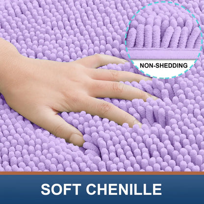 Olanly Chenille Soft Non-Slip Bath Mat