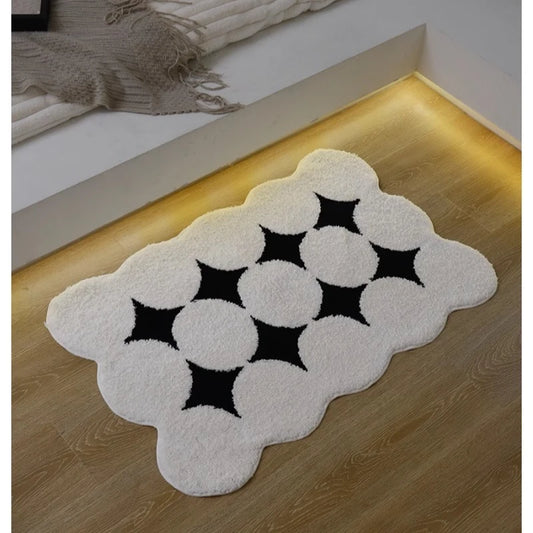 Oakliving Nordic Ins Style Faux Cashmere Carpet Soft Bedroom Living Room Bedside Coffee Table Floor Mat