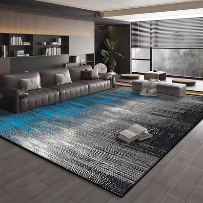 Modern Simple Blue Black Non-Slip Washable Area Rug