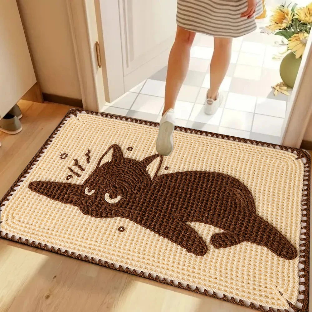 Cute cartoon cat non-slip soft floor rug