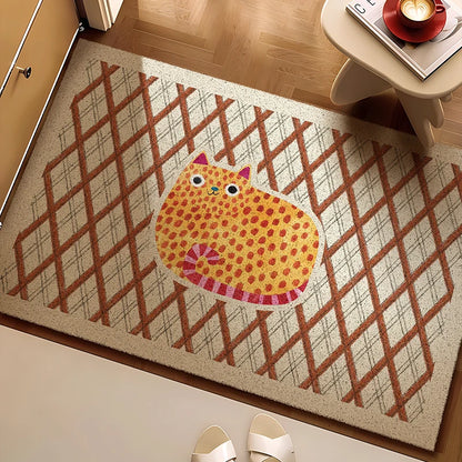Dopamine Silk Ring Entrance Door Mat Cuttable Dirt-Resistant Floor Mat