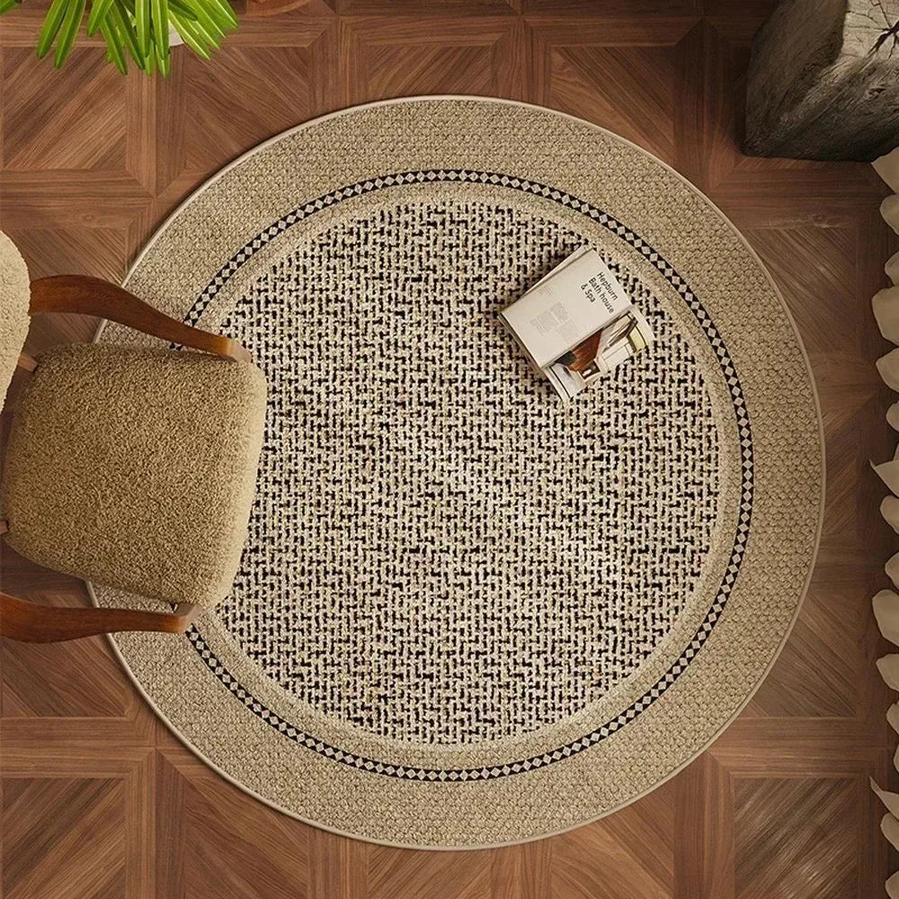 VIKAMA Wabi-Sabi Round Rug Sofa Coffee Table Living Room Floor Mat Home Decor