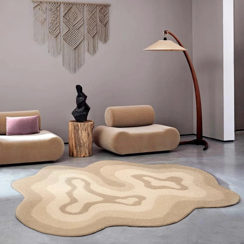 Modern Irregular Shape Plush Anti-Slip Area Rug