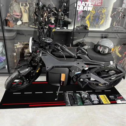 VIKAMA Motorcycle Display Mat Anti-Slip Racing Garage Runner Rug Parking Area Floor Mat
