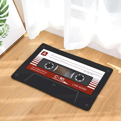 Retro Cassette Tape Door Mat Music Theme Non-Slip Carpet Living Room Bedroom Kitchen Home Decor