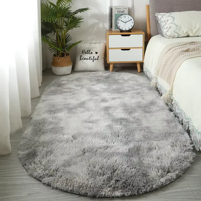 VIKAMA Oval Tie-Dye Rug Soft Bedside Living Room Kitchen Mat Home Decor
