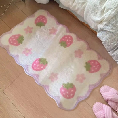 VIKAMA Strawberry Plush Floor Mat