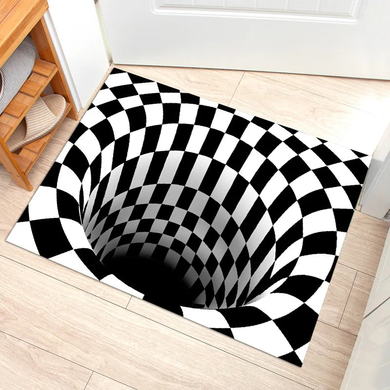 VIKAMA 3D Crystal Velvet Rug Non-Slip Durable Entry Door Mat Home Decor