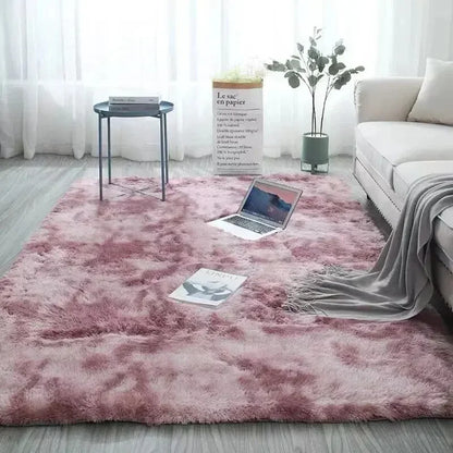 Gradient Silk Wool Rug Non-Slip Machine Washable Bedroom Living Room Kids Room Carpet Home Decor