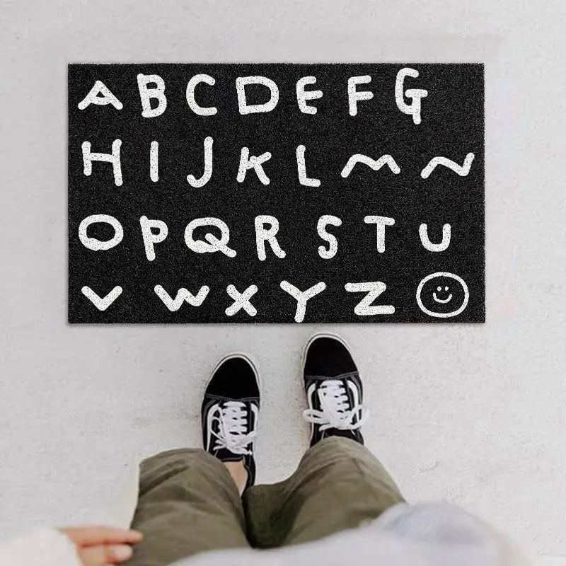 Home floor mat silk ring pvc pet carpet non-slip mat foot mat door door can be cut black entrance door mat
