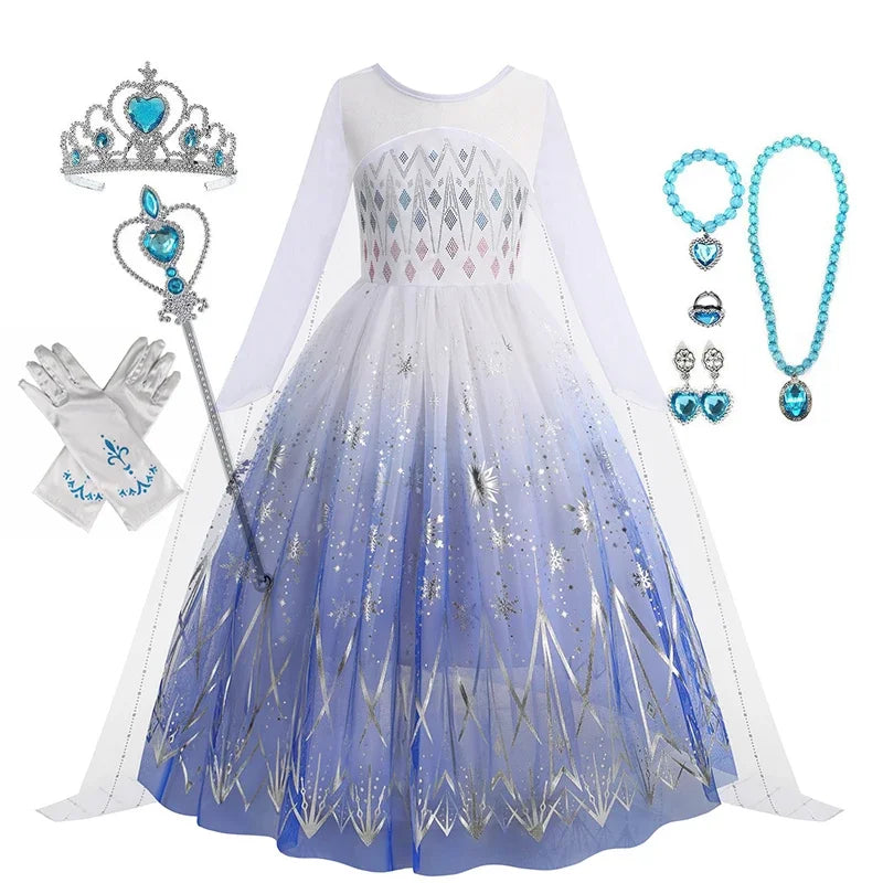 Disney Frozen 2 Elsa Princess Costume Dress For Girls