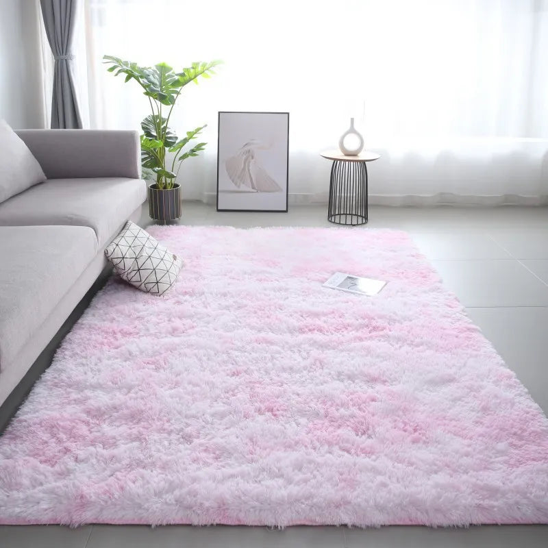 VIKAMA Tie-Dye Silk Wool Rug Non-Slip Bedroom Living Room Stain-Resistant Carpet Home Decor