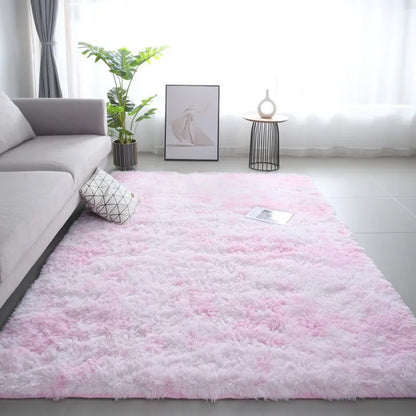 VIKAMA Tie-Dye Silk Wool Rug Non-Slip Bedroom Living Room Stain-Resistant Carpet Home Decor