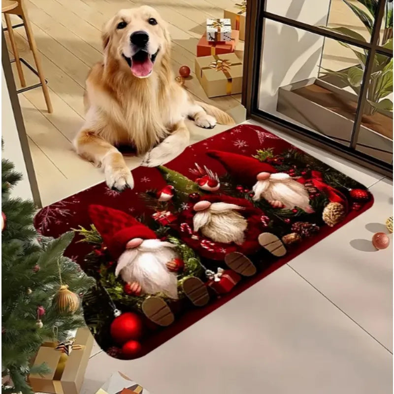 Christmas gnome soft pattern door mat