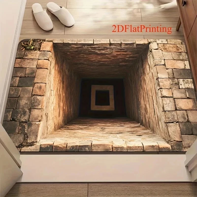 3D Optical Illusion Abyss Carpet Non-Slip Washable Door Mat Bathroom Bedroom Camping Yoga Floor Rug