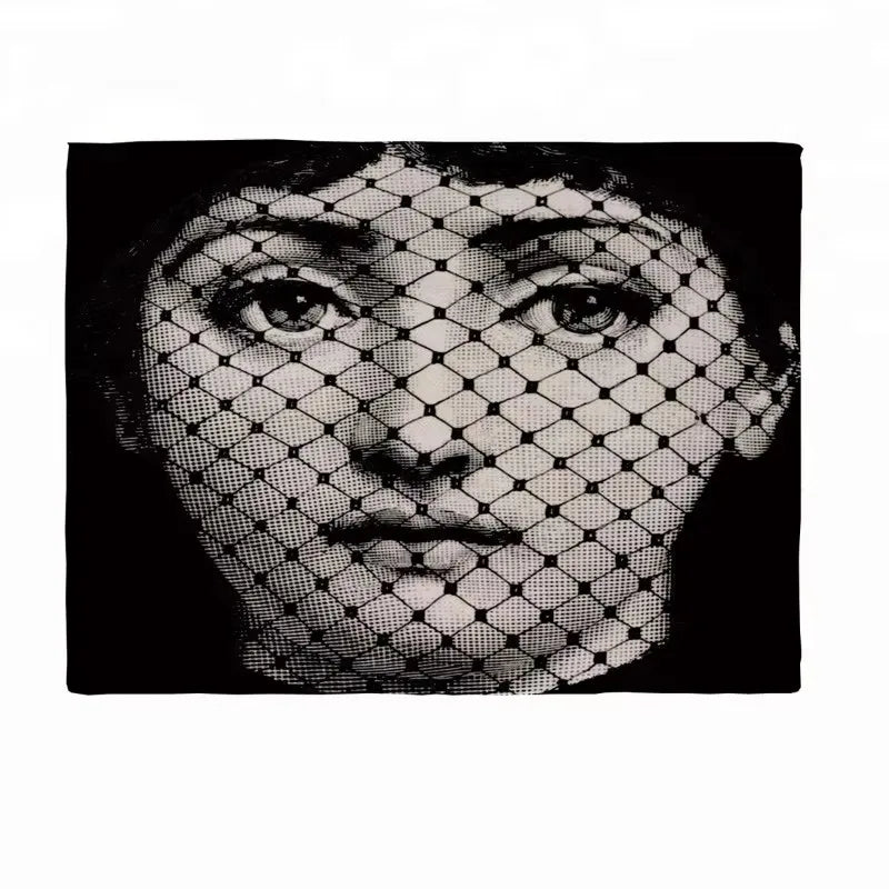 Linen Square Black White Art Placemat Set