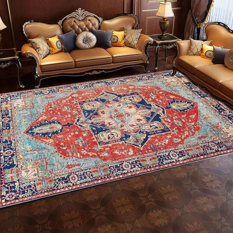 VIKAMA Vintage Persian Crystal Rug Ethnic Living Room Bedroom Carpet