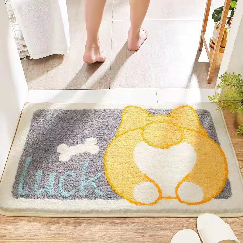Cartoon Bathroom Floor Mat Absorbent Non-Slip Entrance Door Carpet