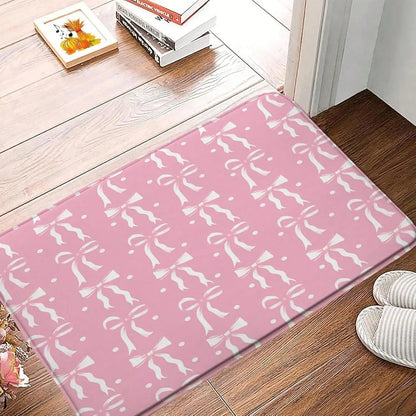 Cute Bow Carpet Mat Non-Slip Absorbent Quick-Dry Bathroom Shower Room Bathtub Rug Home Decor