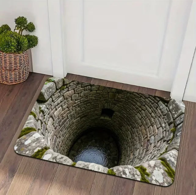 3D abyss stone illusion non-slip entry mat