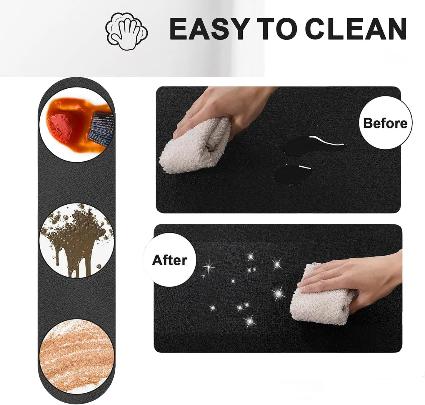 Anti-Fatigue Floor Mat 20mm Thick Cushioned Kitchen Comfort Mat Waterproof Non-Slip Standing Desk PVC Ergonomic Foam Rug