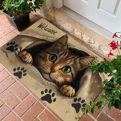 VIKAMA Welcome Cat Non-Slip Doormat