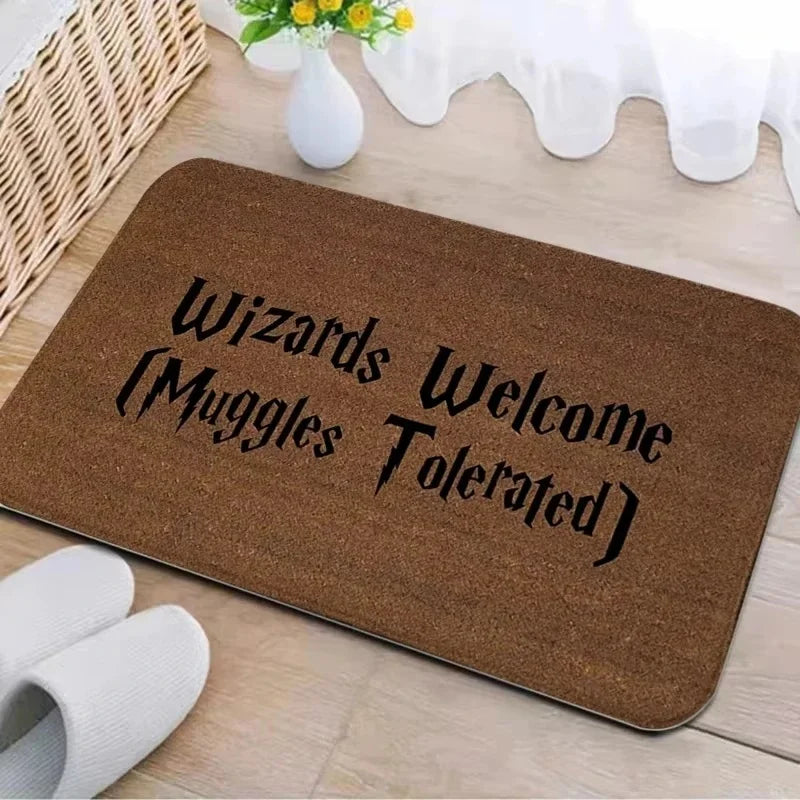 Wizards Muggles Welcome Door Mat