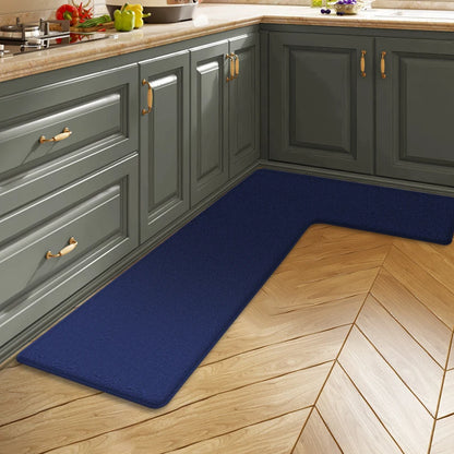 Solid Color L-Shaped Non-Slip Kitchen Mat