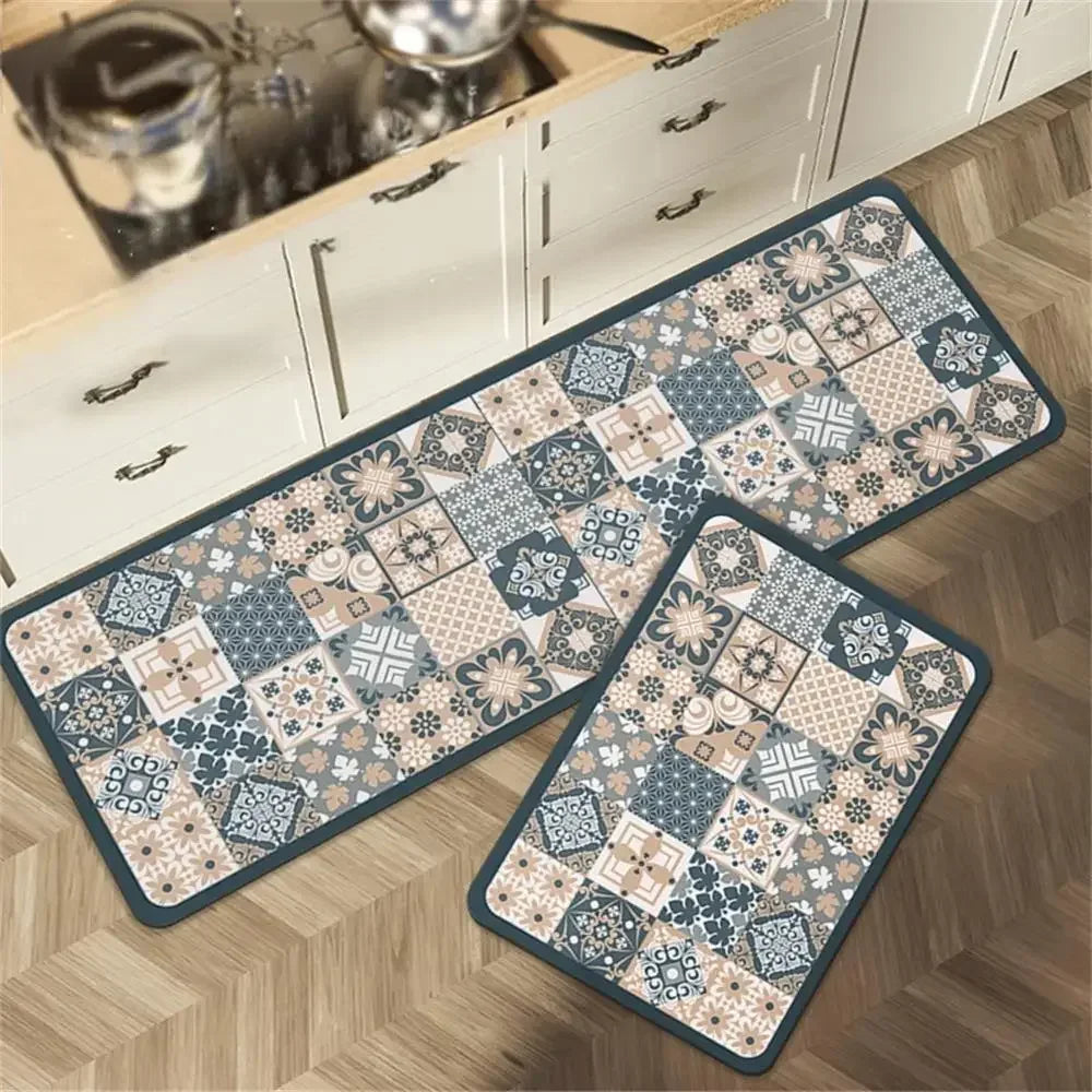 VIKAMA Anti-Slip Kitchen & Entrance Floor Mat Set