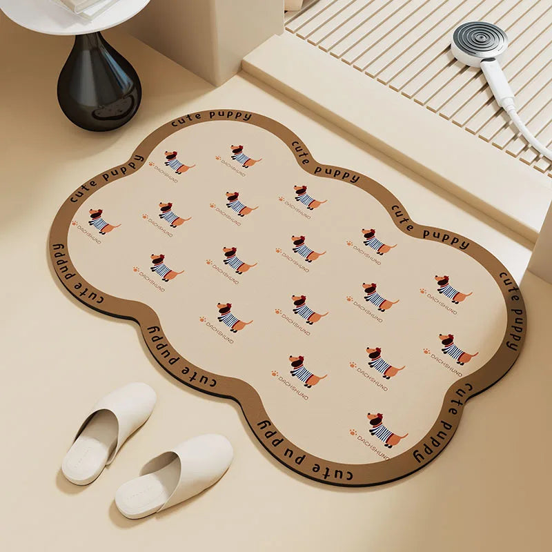 Cute cartoon quick-dry non-slip mat