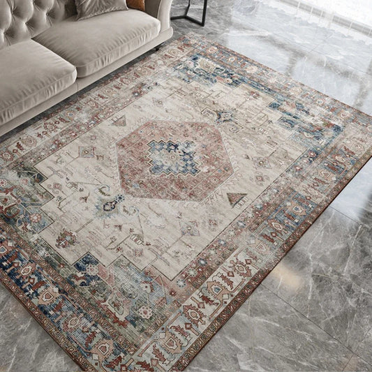 VIKAMA Bohemian Retro Large Area Carpet Non-Slip Living Room Bedroom Floor Mat