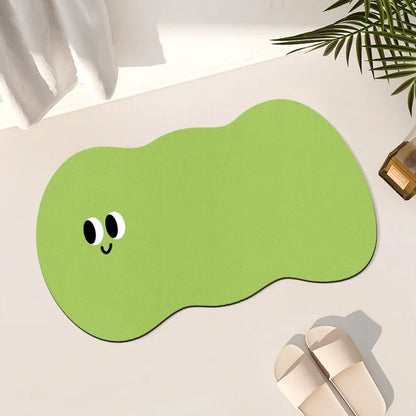 Cartoon funny expression irregular bathroom non-slip mat toilet door absorbent floor mat household diatom mud floor mat