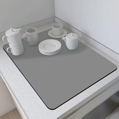 VIKAMA Solid Color Absorbent Kitchen Countertop Mat